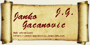 Janko Gačanović vizit kartica
